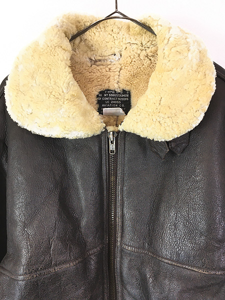 古着 80s USA製 AVIATION US ARMY STYLE Type B-3 リアルムートン