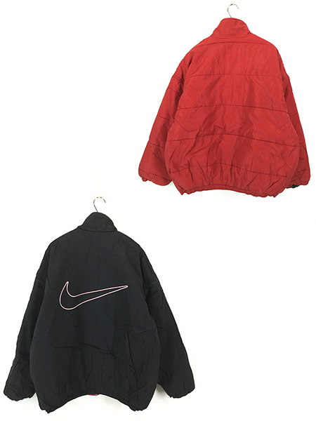 古着 90s NIKE BIG スウォッシュ 刺しゅう パデット リバーシブル