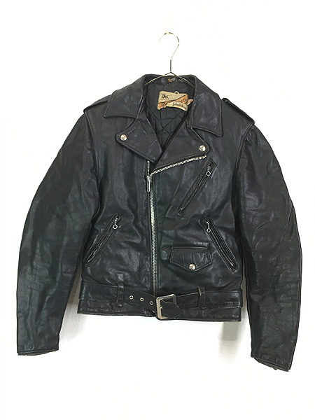 古着 70s Schott Bros 「Perfecto」 613 1スター パデッド 本革 レザー