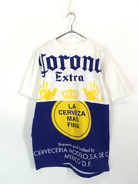 古着 90s USA製 Corona コロナ ビール 企業 オールオーバー Tシャツ L