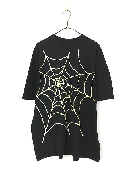 古着 80s USA製 Hallmark クモの巣 スパイダー ウェブ パキ綿 Tシャツ