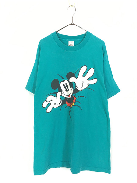 古着 90s USA製 Mickey 飛び出す ミッキー だまし絵 Tシャツ XL 古着