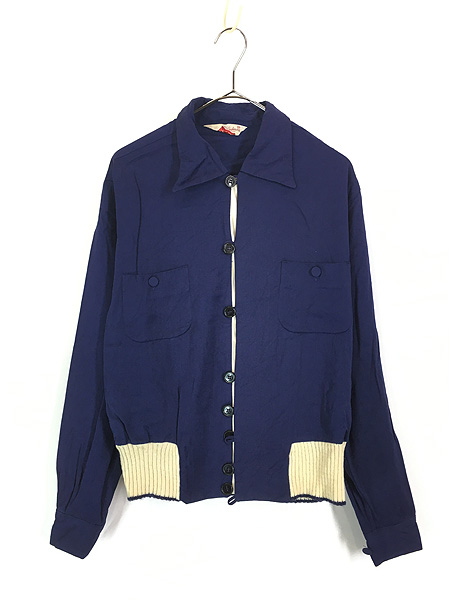 古着 50s Henry Amber California ハンドステッチ 2tone レーヨン