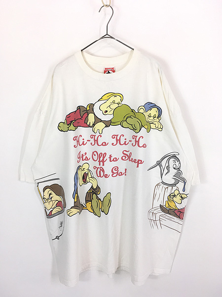 古着 90s USA製 Disney 白雪姫 7人の小人 スリープ Tシャツ 3XL位 古着
