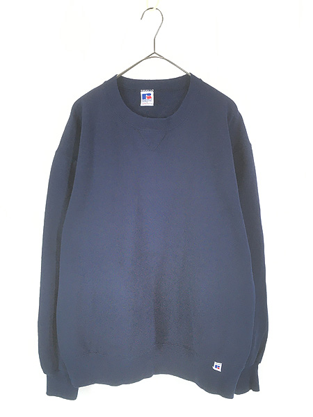 古着 90s USA製 Russell 無地 プレーン 前V セットイン スウェット