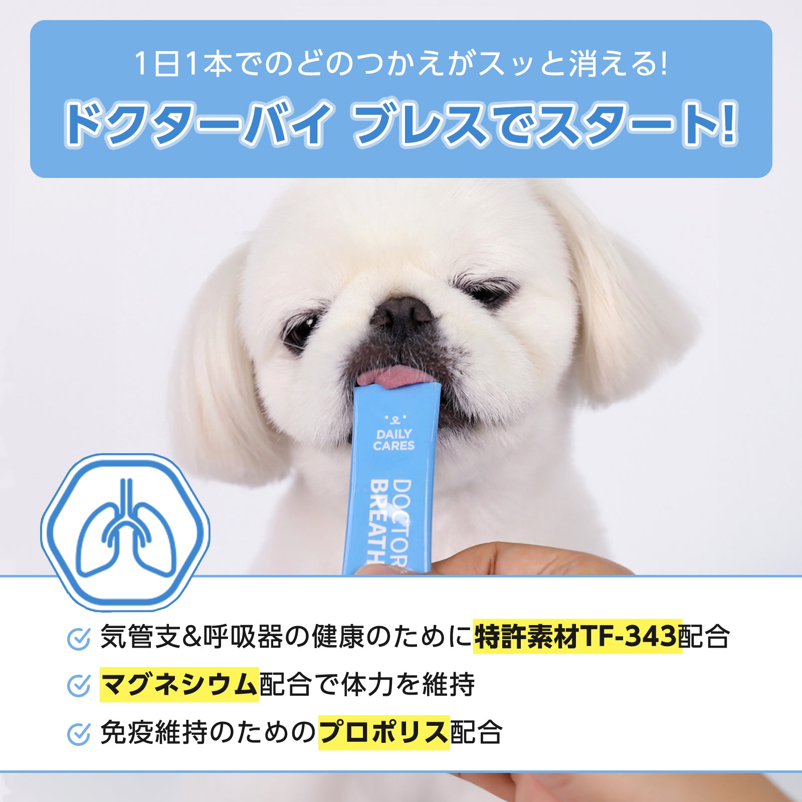 ドクターバイ ブレス | 犬用 咳止めサプリ, 犬 咳止め, 犬 呼吸器, 犬