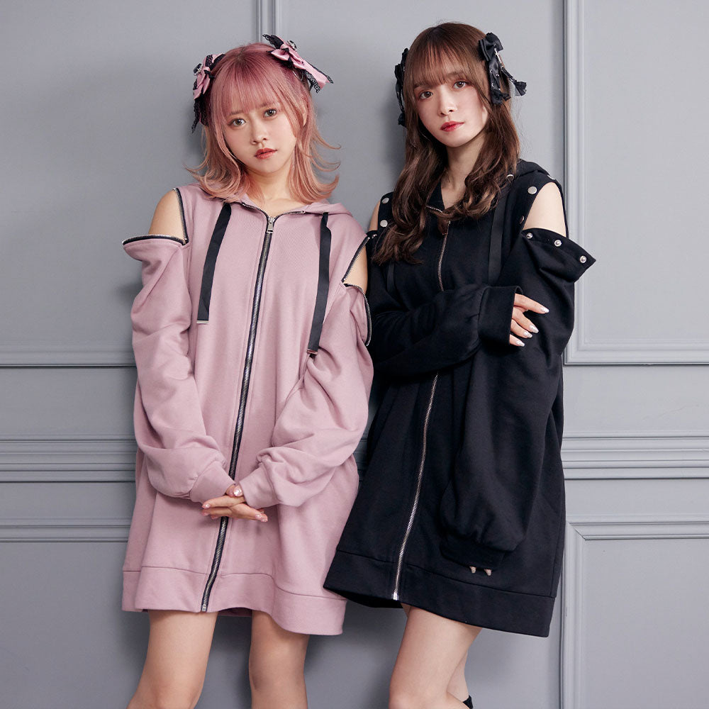 選べる天使or悪魔プリント柄パーカーワンピ – レディースファッション