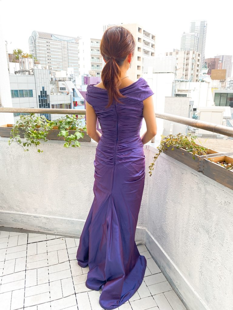 TADASHI SHOJI パープルロングドレス レンタル | 【ドレスティーク