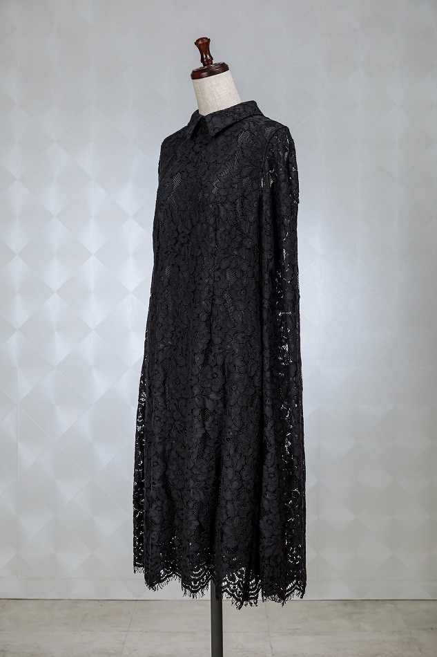 CELFORD セルフォード ブラックレースケープ（襟取り外し）ドレス