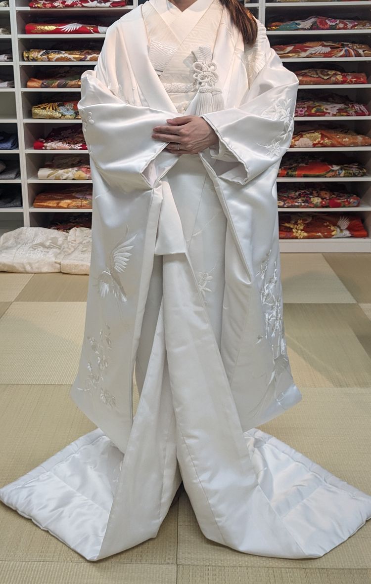 無地振袖 紋意匠 シンプル くすみカラー 向鶴 身丈161cm 撥水加工済 無地