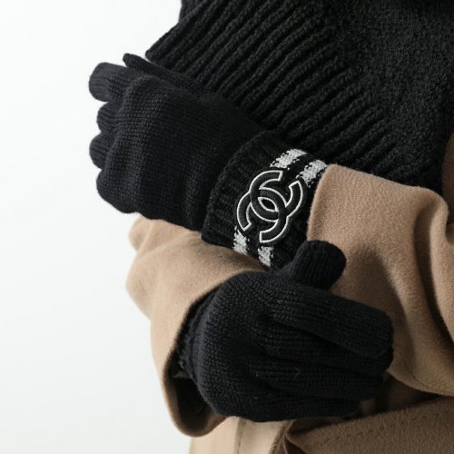 エルメス H金具 ステッチモチーフ ラムレザーグローブ 手袋 ブラック