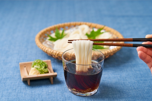 国産小麦 能登塩使用 手延べ清流素麺3袋・手延べ極細清流うどん2袋