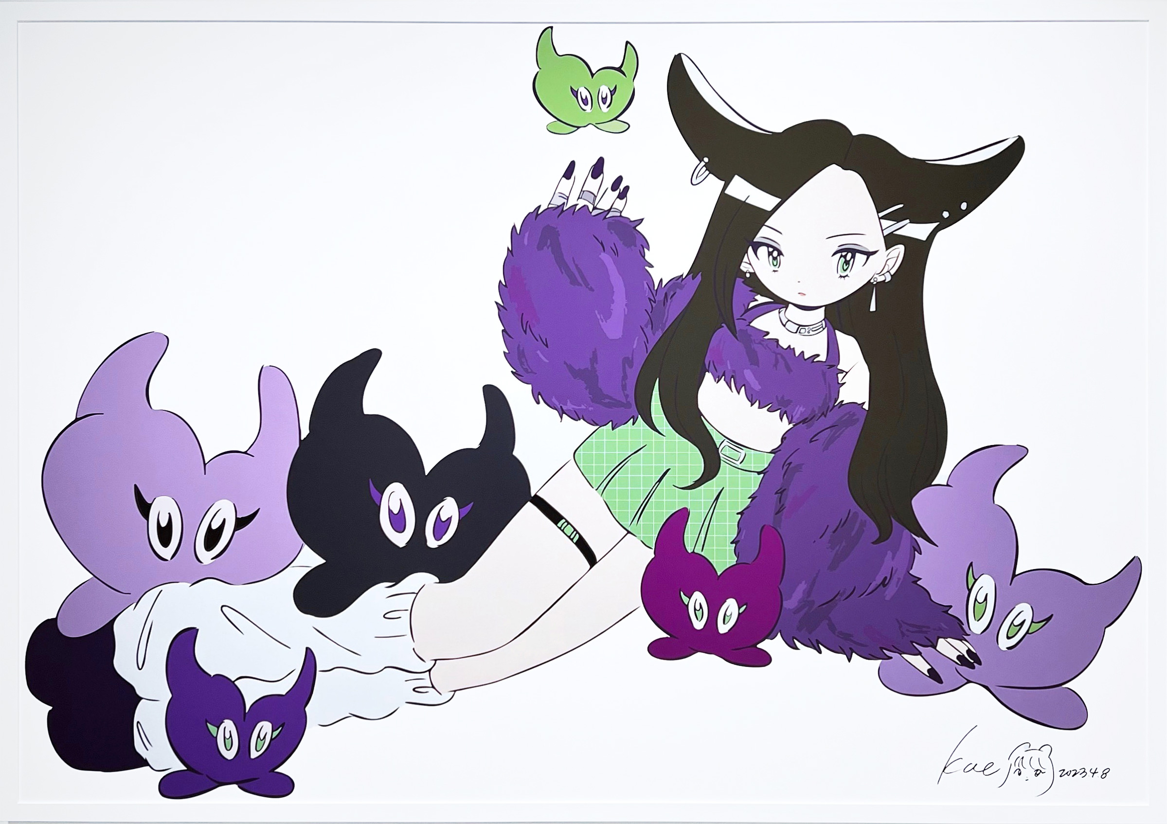 田中かえ イラスト 原画 サイン入り 極美品 hidexヴィレッジヴァン