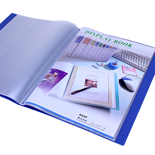 よろずやマルシェ本店 | クリアブック固定式 A4タテ 20ポケット 青(青