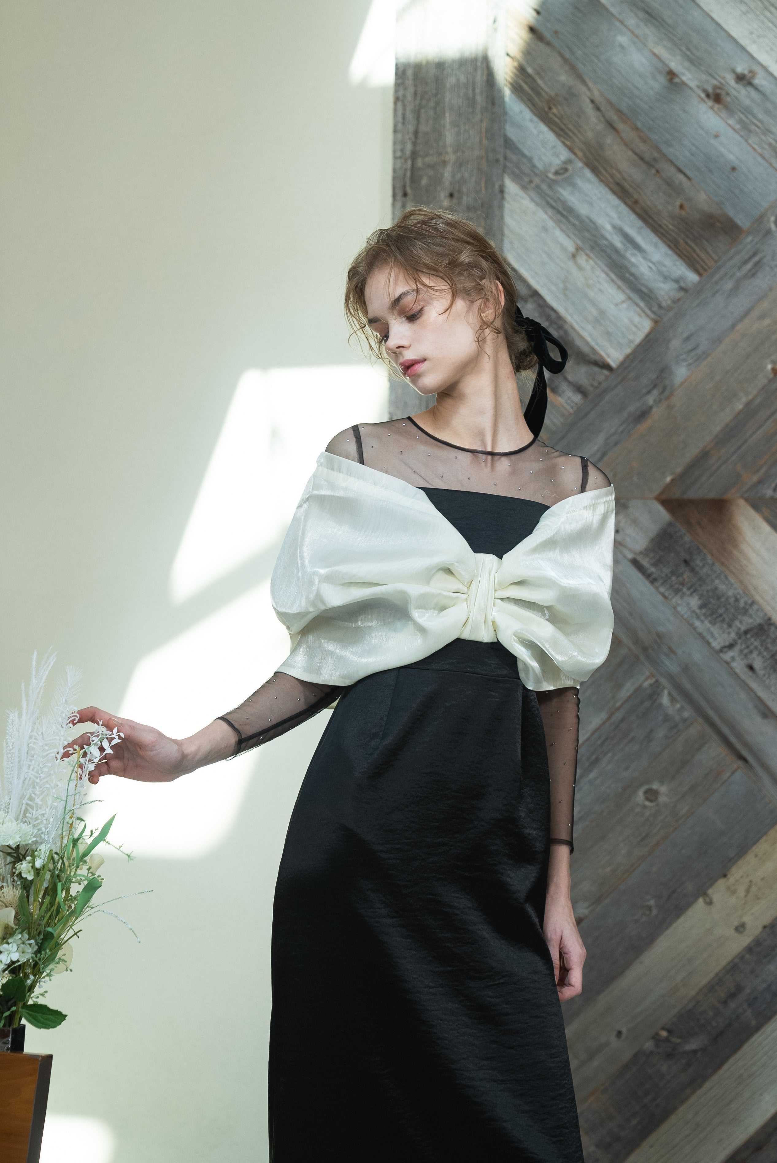 エクミール ecmile ribbon tigth dress RIBBON TIGHT DRESS