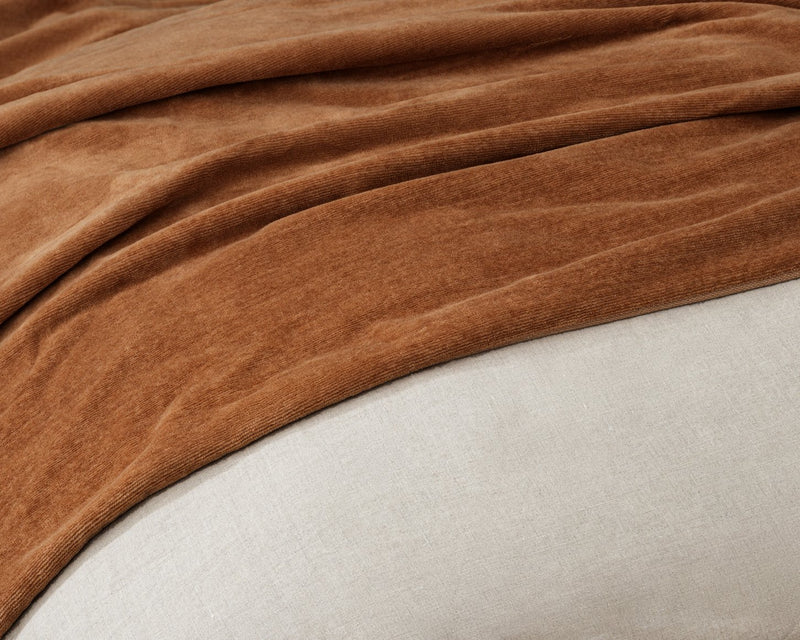 Raw brown cotton throw blanket – ÉCHAPPER | エシャペ