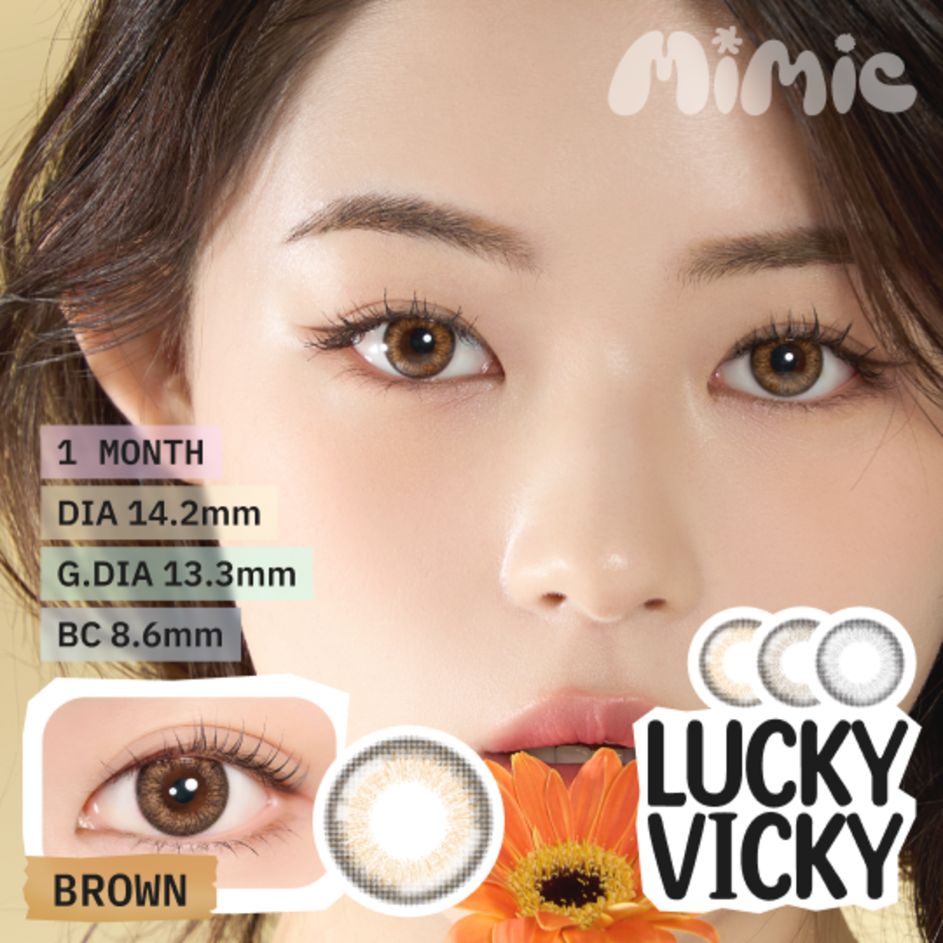 Lucky Vicky Brown 1ヶ月 | MIMIC LENS