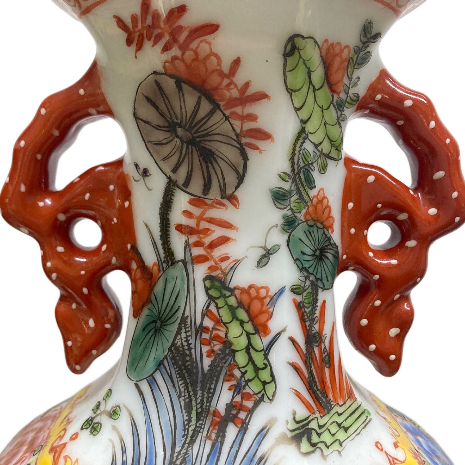 渋草焼 芳国舎 赤絵唐子紋陶鈴 11cm 渋草焼 芳国舎 赤絵唐子紋陶鈴