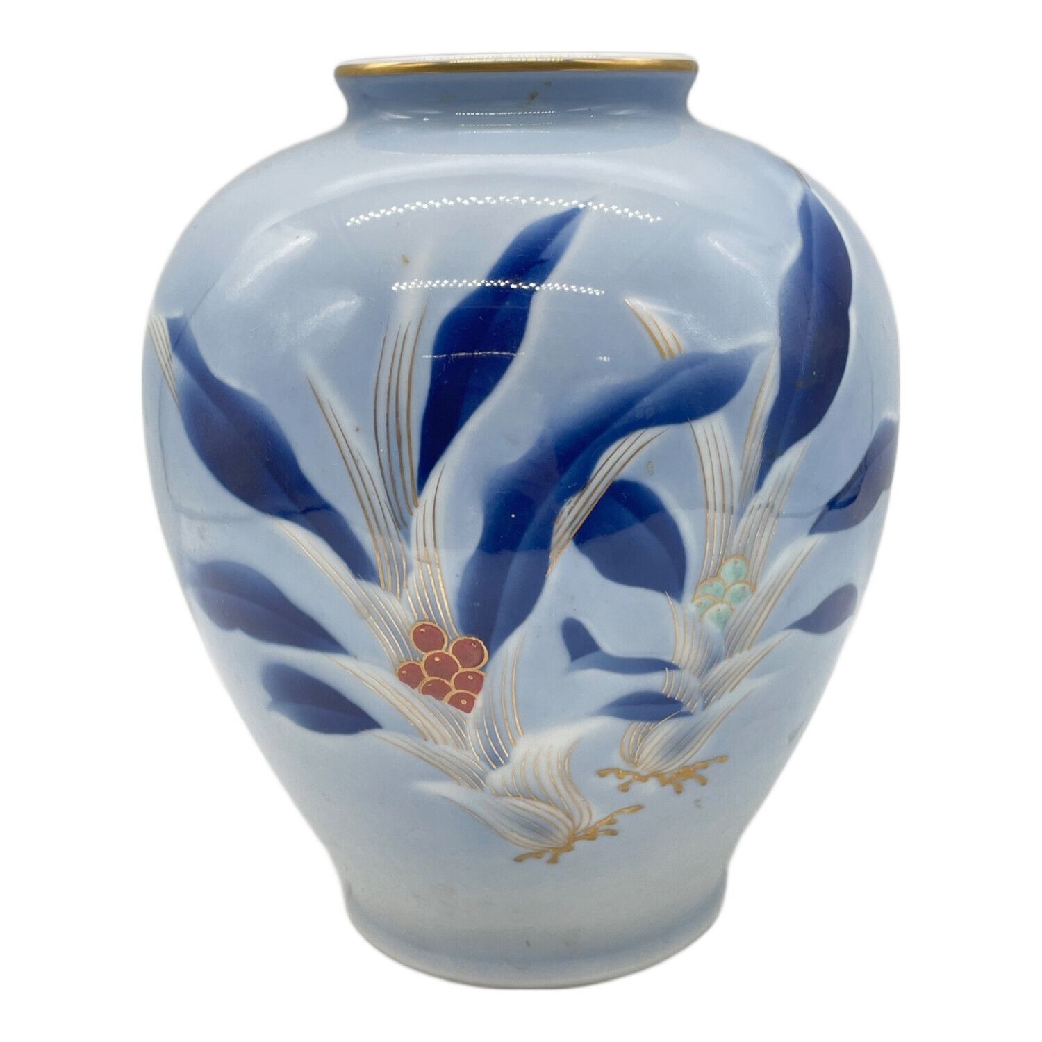 2924 深川製磁 ブルーチャイナ 花瓶 未使用 2924 深川製磁 ブルー