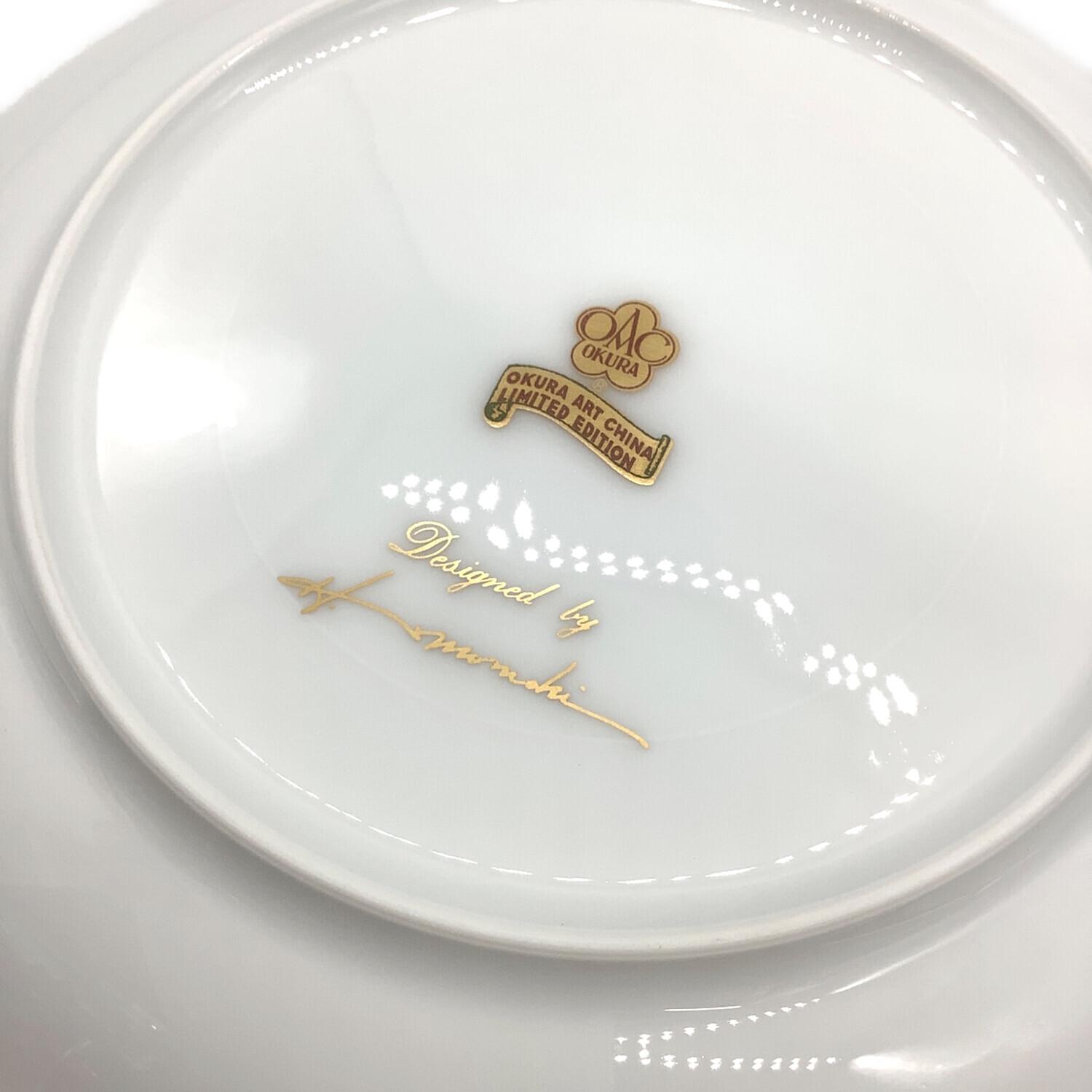 大倉陶園 (オオクラトウエン) プレートセット 椿 百木春夫デザイン