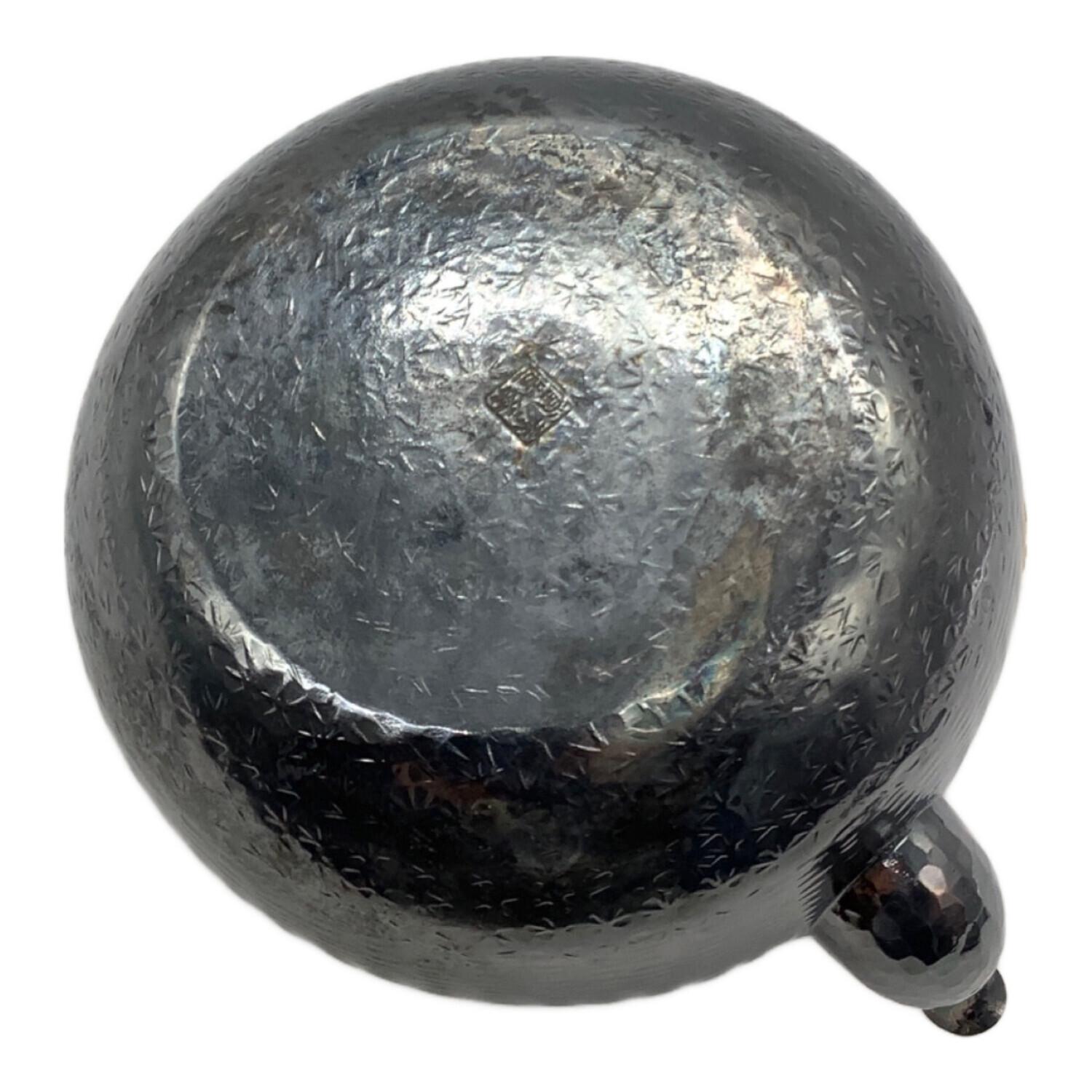 秀夆堂造 急須 いぶし銀 茶道具 秀峰堂造 燻銀 いぶし銀 急須 黄銅製