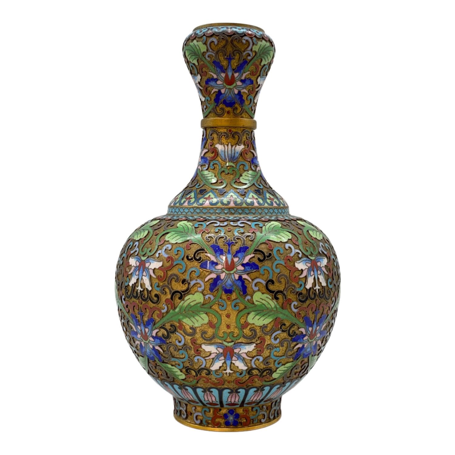 2492 七宝焼 景泰藍 琺瑯 花瓶 2客 【公式通販】