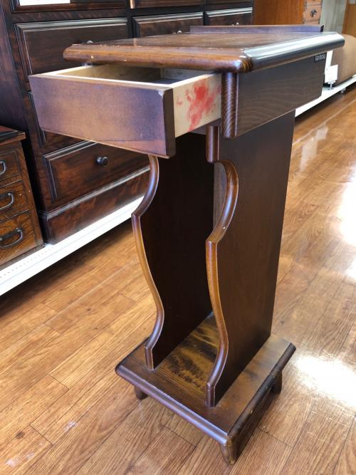 カリモク ビンテージ Karimoku 電話台 FAX台 花台 上部引き出し有り