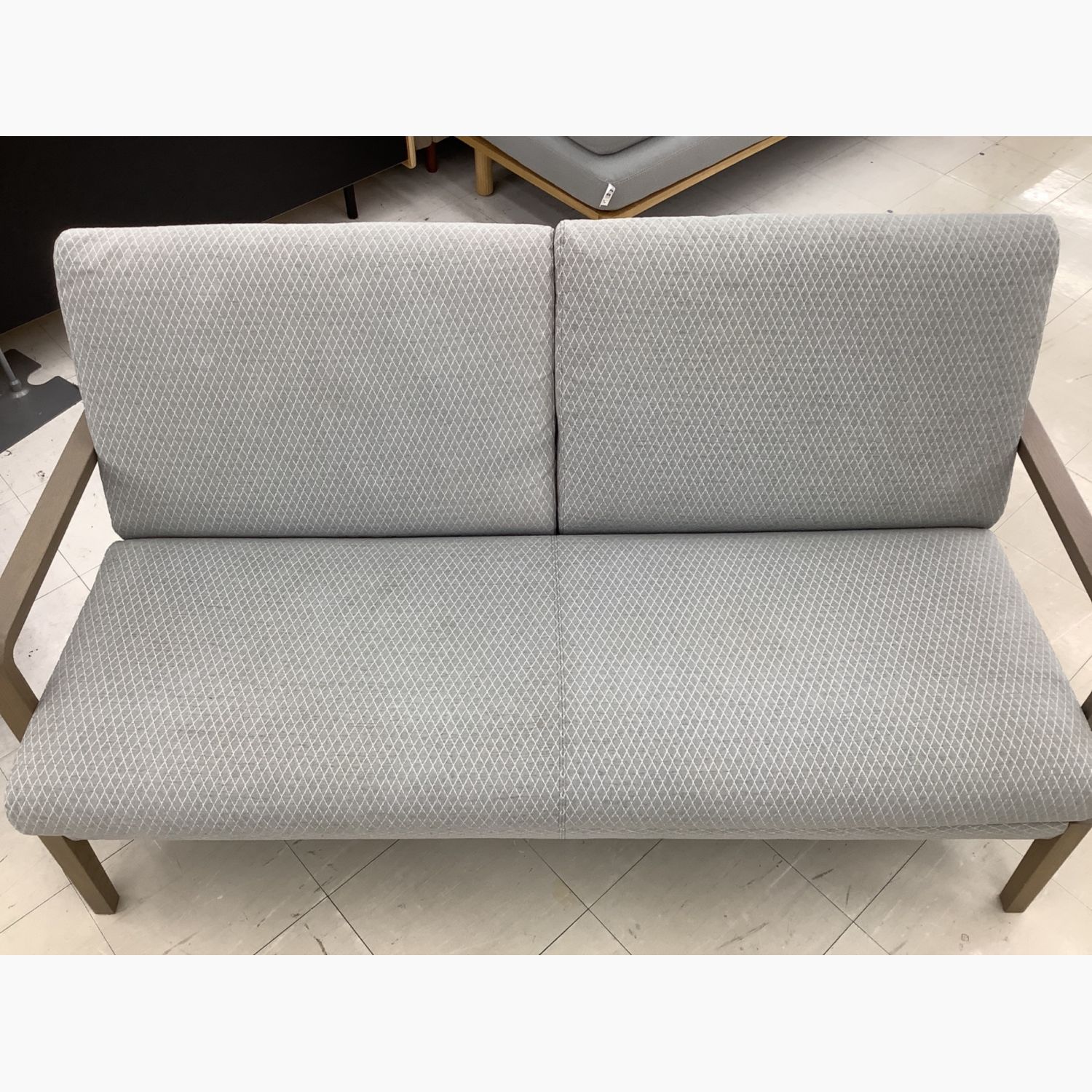 karimoku グレー レザー ソファ (2) 注文 karimoku グレー レザー