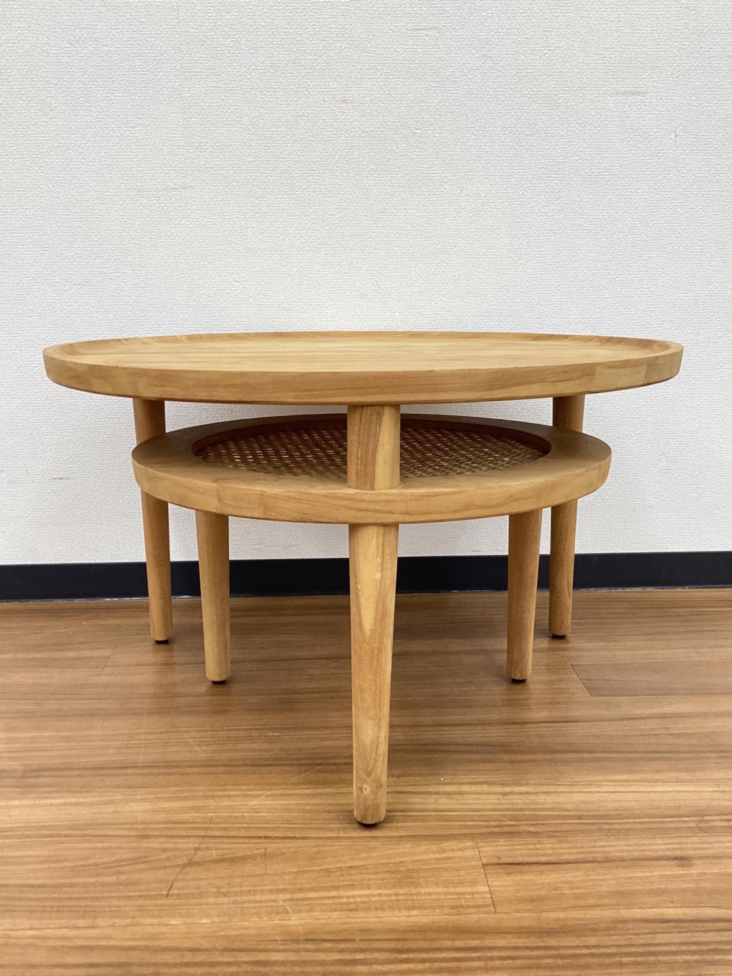 ノーウェアライクホーム KUURO ネストテーブル チーク材 ウッド