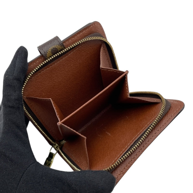 正規品 ルイヴィトン モノグラム コンパクトジップ 二つ折財布 折り