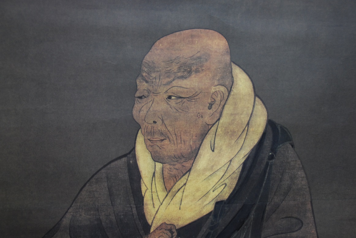 掛軸-1498 親鸞聖人像 熊皮御影 宇佐美松鶴堂 複製 総幅101センチの