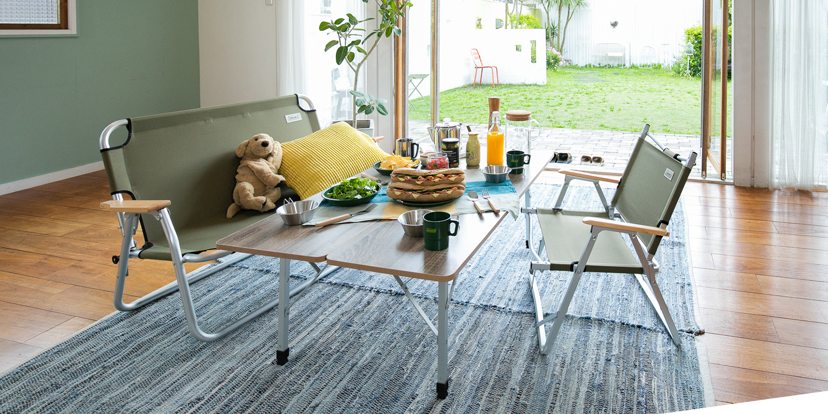 コールマン テーブル ナチュラルモザイクリビングテーブル 140