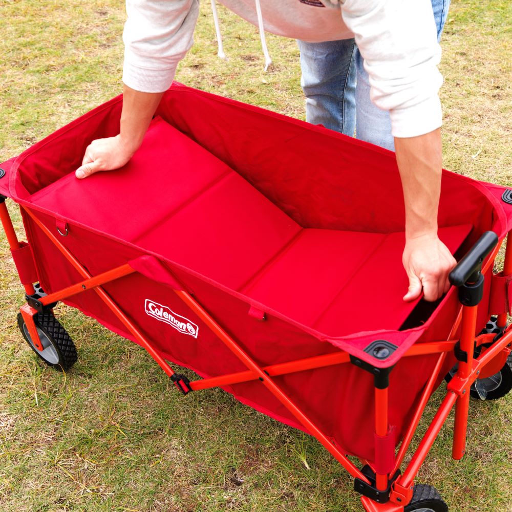 Coleman 赤 キャリーカート 折りたたみ式 アウトドアワゴン（レッド