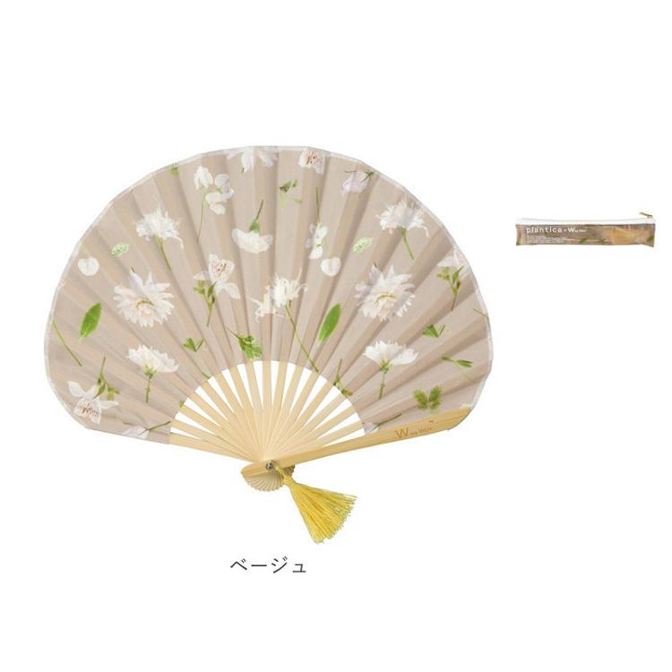美しい花の絵柄 扇子 書道付き 収納ケース付き planticafan_3.jpg