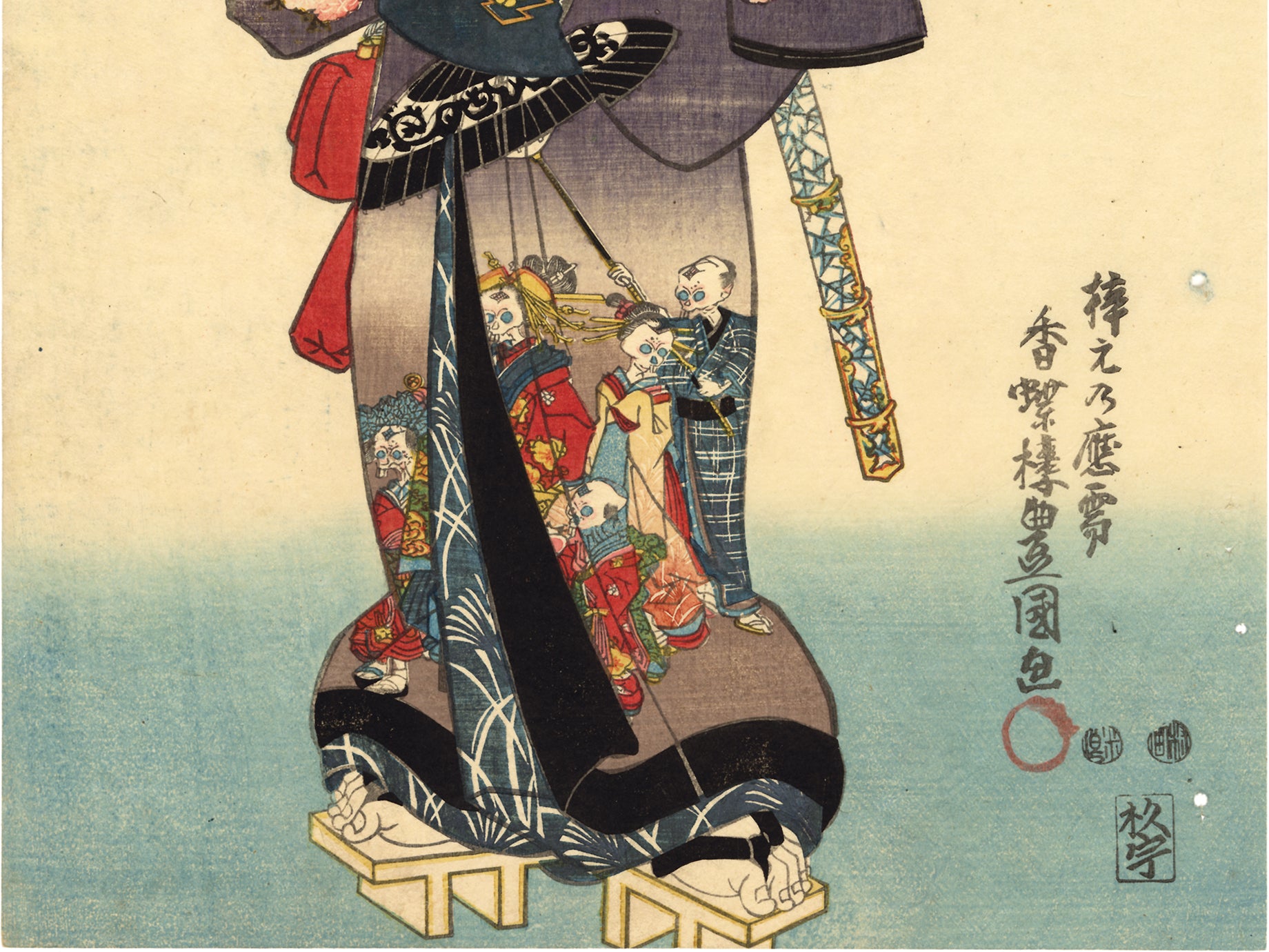 慶應◇K氏コレクション 骨に浮彫り野ざらし（髑髏）図 根付 在銘