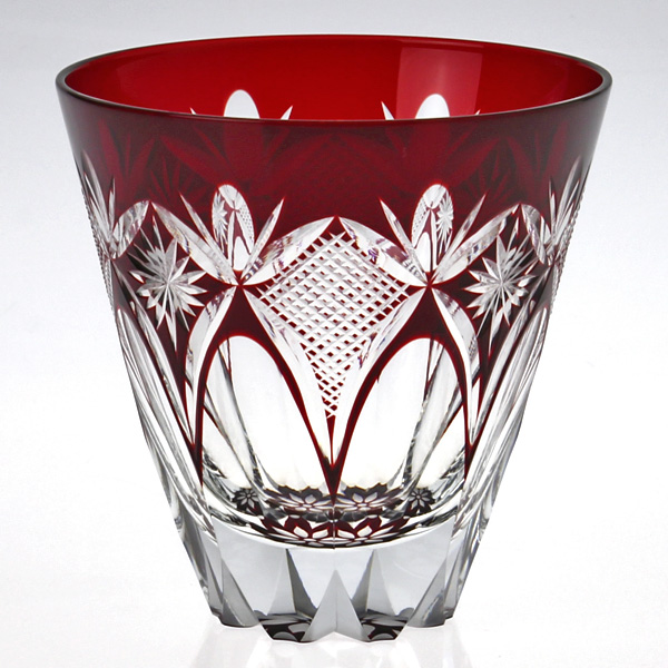 ペア花模様ロックグラス・魚子と菊花 5色セット MP05 | 江戸切子 瀧澤