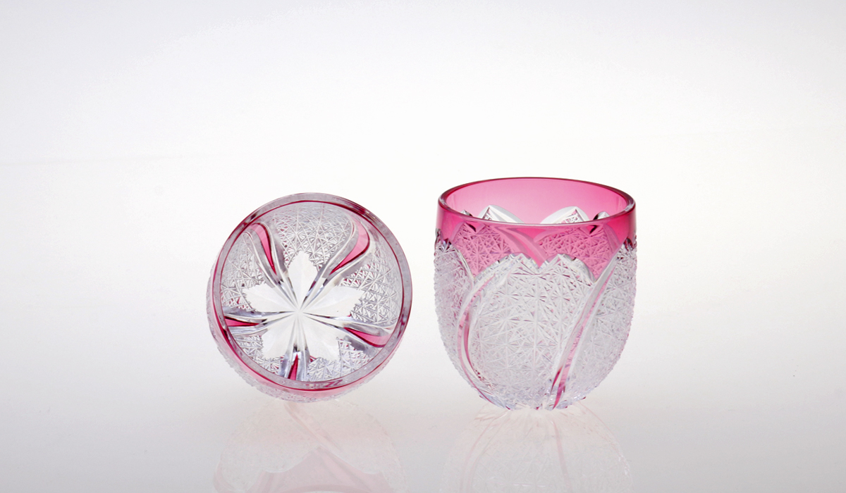 数量限定品・サイン入り】和泉つばす展2 オリジナル江戸切子 桜 数量