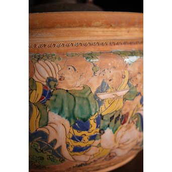 青木木米 九々鱗 漢詩文 壷 時代箱付 M R4603B 青木木米 九々鱗 漢詩文