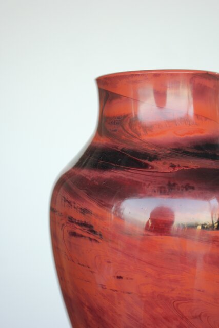 お勧め商品！乾隆ガラスの作り方で、手つくりドラゴン彫刻の緑赤花瓶