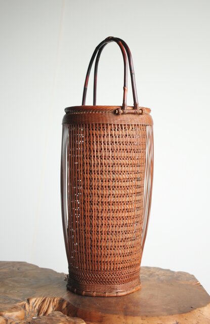 アンティーク竹編み籠 大型 花籠 在銘 美品 fit=scale-down,w=1200