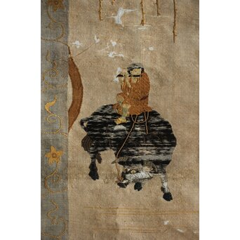 竹屋町刺繍 のったり図 掛軸 Z304｜骨董店 のびる 古美術 骨董 和風