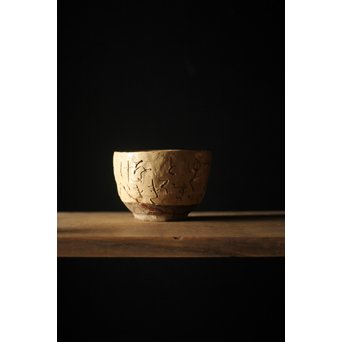 大田垣蓮月 蓮月焼 和歌釘彫茶碗 P214｜骨董店 のびる 古美術 骨董