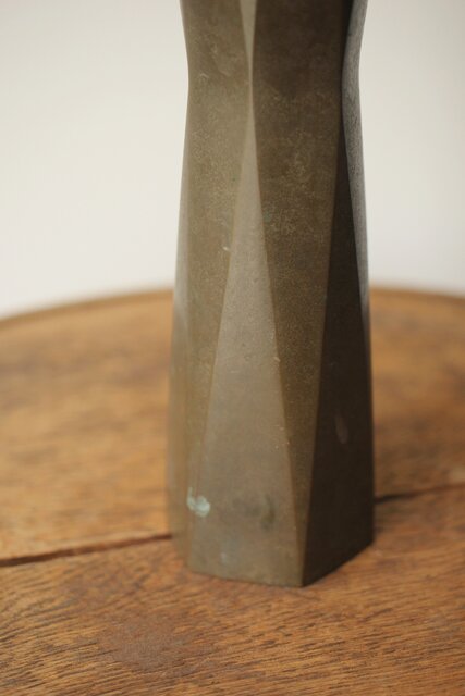 高岡銅器 八島望舟 朧銀六方花入/花瓶 M357｜骨董店 のびる 古美術