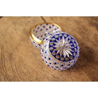 須田秀石 茶懐石用 江戸切子 金彩外蓋葉物碗揃 六客