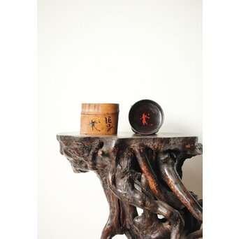 裏千家八代 一燈宗室 又玄斎花押 黒棗と竹蓋置 Q338｜骨董店 のびる 古