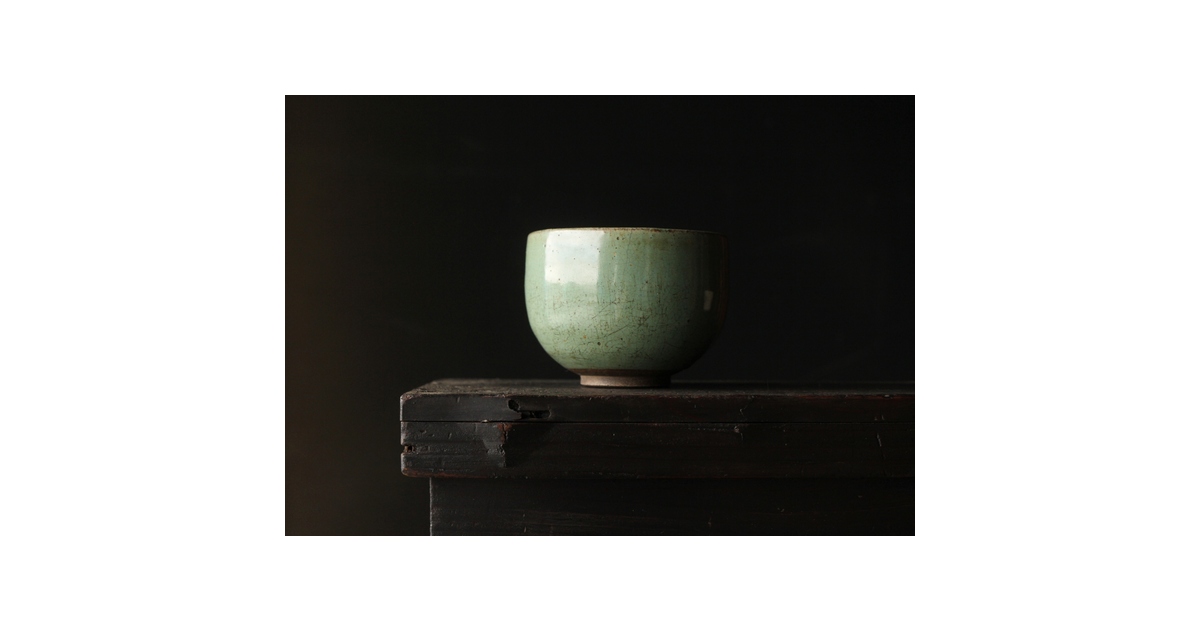 名品・貴重」布志名焼 銹絵立鶴図茶碗 初代雲善作「不昧公ゆかりの名品」