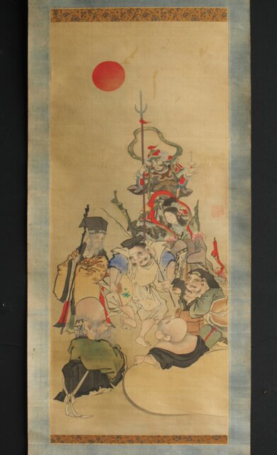 解体屋委託品 日本江戸時代肉筆掛け軸 05希少激安骨董品 X1046C15-1