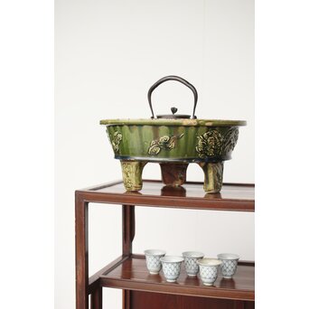 ルス織部 龍兎紋 水盤/瓶掛 P388｜骨董店 のびる 古美術 骨董 和風建具