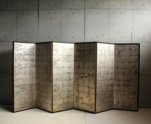 TI】中国骨董貴重品！ 美しい鶴と花の屏風 四つ折り I-607 TI】