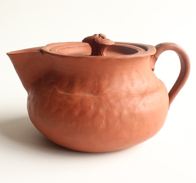 四代 伊奈長三 常滑焼 朱泥大急須 共箱 P589｜骨董店 のびる 古美術